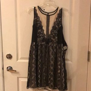 Black and beige semi formal dress